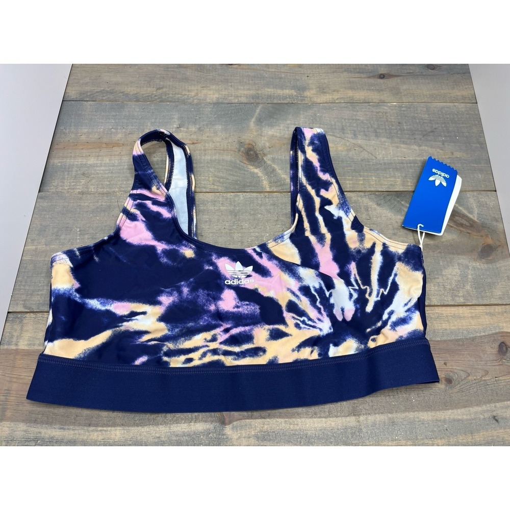 Adidas Women's Bikini Top, Multicolor/ Blue / Pink / Large New